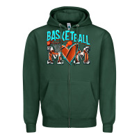 Sports Green Basketball Mom Zipper Hoodie - NancyCooperArtShop