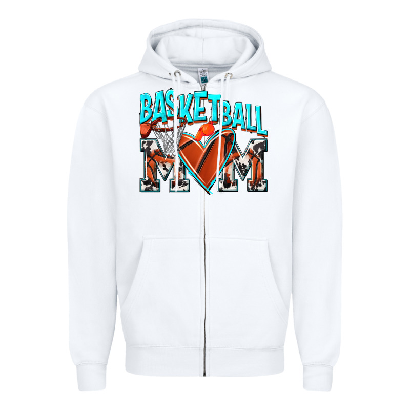 Basketball Mom Zipper Hoodie by NancyCooperArtShop | Teevron