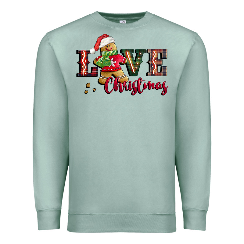 Love Christmas Gingerbread Premium Sweatshirt by CowGirlArtShop | Teevron