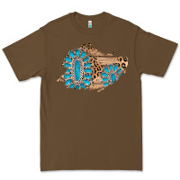 Cacao gemstone wood leopard patch Premium Tee - AdoDesignShop