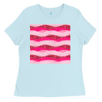 Baby Blue valentines day glitter and leopard seamless pattern Ladies Tee - BundleAndBundleShop