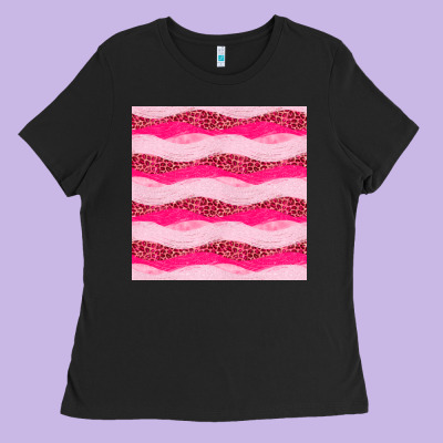 Valentines Day Glitter And Leopard Seamless Pattern Ladies Tee Designed By Bundleandbundleshop