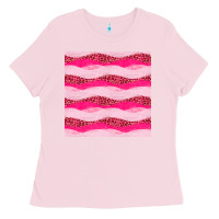 Bubblegum Pink valentines day glitter and leopard seamless pattern Ladies Tee - BundleAndBundleShop