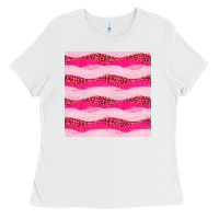 White valentines day glitter and leopard seamless pattern Ladies Tee - BundleAndBundleShop