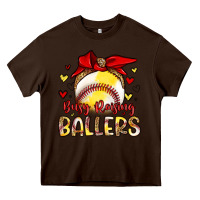 Chocolate Brown busy raising ballers Heavy Core Tee - Artiststas