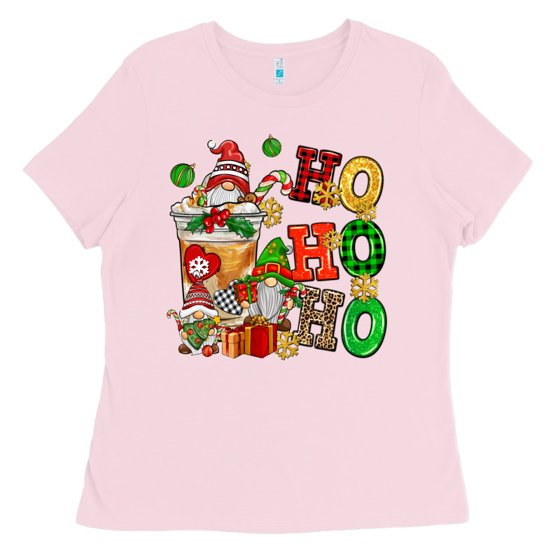 Ho Ho Ho Christmas Latte With Gnomies Ladies Tee by AdoDesignShop | Teevron