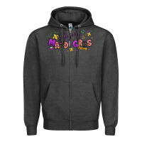 Charcoal Heather little miss mardi gras Zipper Hoodie - texasbilliewilder