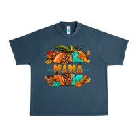 Midnight Navy Thankful grateful blessed mama pumpkin Urban Heavy Tee - NancyCooperArtShop