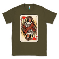 Army Green queen of hearts cowgirl Classic Tee - NancyCooperArtShop