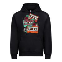 Black cassette floral gemstone Urban Hoodie - FaDigitalArtStudio