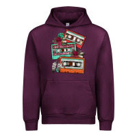 Mauve Wine cassette floral gemstone Urban Hoodie - FaDigitalArtStudio