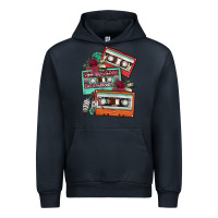 Navy cassette floral gemstone Urban Hoodie - FaDigitalArtStudio
