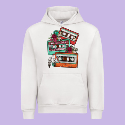 Cassette Floral Gemstone Urban Hoodie Designed By Fadigitalartstudio