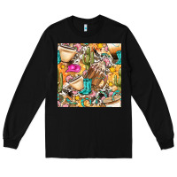 Black western cowgirl coffee cup with cowhide seamless pattern bbs Long Sleeve Tee - BundleAndBundleShop