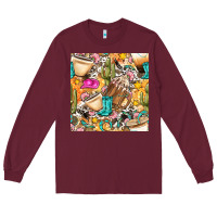 Burgundy western cowgirl coffee cup with cowhide seamless pattern bbs Long Sleeve Tee - BundleAndBundleShop