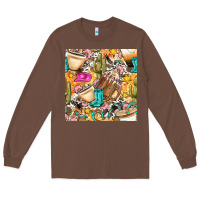 Chestnut western cowgirl coffee cup with cowhide seamless pattern bbs Long Sleeve Tee - BundleAndBundleShop