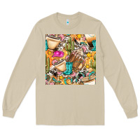 Mushroom western cowgirl coffee cup with cowhide seamless pattern bbs Long Sleeve Tee - BundleAndBundleShop