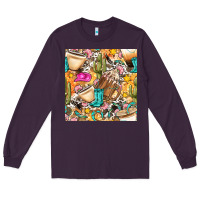 Plum western cowgirl coffee cup with cowhide seamless pattern bbs Long Sleeve Tee - BundleAndBundleShop