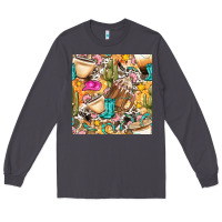 Smoke western cowgirl coffee cup with cowhide seamless pattern bbs Long Sleeve Tee - BundleAndBundleShop