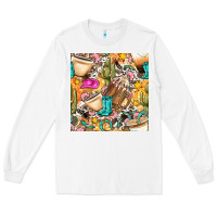 White western cowgirl coffee cup with cowhide seamless pattern bbs Long Sleeve Tee - BundleAndBundleShop