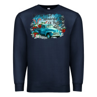 Navy its the wonderful time of the year truck Premium Sweatshirt - CowGirlArtShop