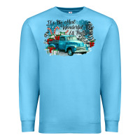Ocean Blue its the wonderful time of the year truck Premium Sweatshirt - CowGirlArtShop