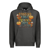 Charcoal Heather stressed blessed pumpkin spice obsessed Premium Hoodie - CowGirlArtShop