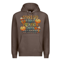 Coffee stressed blessed pumpkin spice obsessed Premium Hoodie - CowGirlArtShop