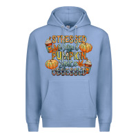 Colony Blue stressed blessed pumpkin spice obsessed Premium Hoodie - CowGirlArtShop