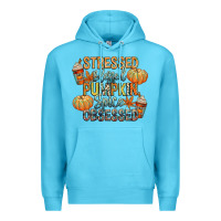 Ocean Blue stressed blessed pumpkin spice obsessed Premium Hoodie - CowGirlArtShop