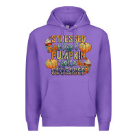 Purple stressed blessed pumpkin spice obsessed Premium Hoodie - CowGirlArtShop