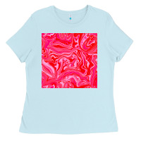 Baby Blue valentines day marble seamless pattern Ladies Tee - BundleAndBundleShop