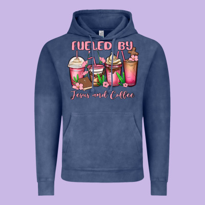 Fueled By Jesus And Coffee Vintage Hoodie Designed By Maliassmallbusiness