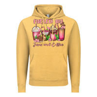 Vintage Mustard fueled by jesus and coffee Vintage Hoodie - MaliasSmallBusiness