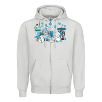 Dove Grey winter snowman coffee cups Zipper Hoodie - texasbilliewilder