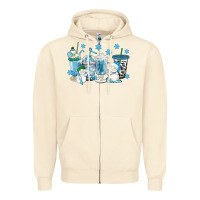 Sandshell winter snowman coffee cups Zipper Hoodie - texasbilliewilder