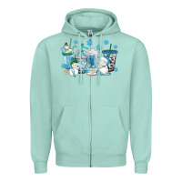 Seafoam winter snowman coffee cups Zipper Hoodie - texasbilliewilder