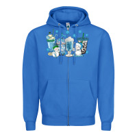 True Royal winter snowman coffee cups Zipper Hoodie - texasbilliewilder