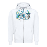 White winter snowman coffee cups Zipper Hoodie - texasbilliewilder