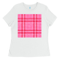 White valentines day plaid seamless pattern Ladies Tee - BundleAndBundleShop