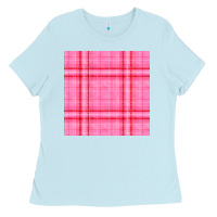 Baby Blue valentines day plaid seamless pattern Ladies Tee - BundleAndBundleShop