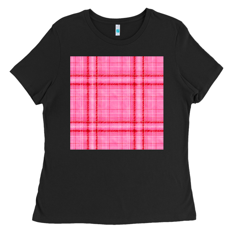 Valentines Day Plaid Seamless Pattern Ladies Tee by BundleAndBundleShop | Teevron
