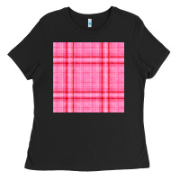 Black valentines day plaid seamless pattern Ladies Tee - BundleAndBundleShop