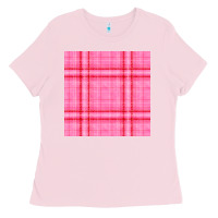 Bubblegum Pink valentines day plaid seamless pattern Ladies Tee - BundleAndBundleShop