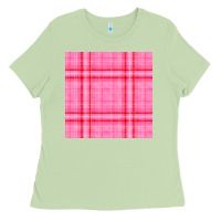 Matcha valentines day plaid seamless pattern Ladies Tee - BundleAndBundleShop