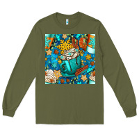 Army Green winter coffee cups and snow with plaid seamless pattern bbs Long Sleeve Tee - BundleAndBundleShop
