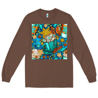 Chestnut winter coffee cups and snow with plaid seamless pattern bbs Long Sleeve Tee - BundleAndBundleShop