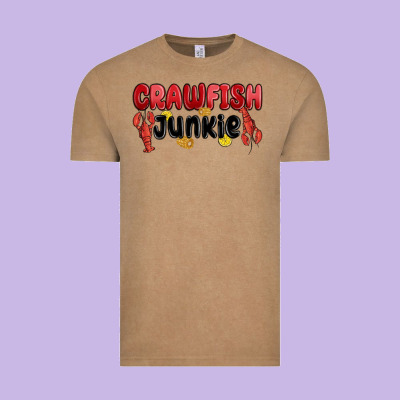 Crawfish Junkie Vintage Tee Designed By Maliassmallbusiness