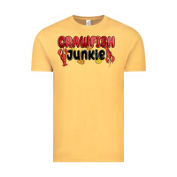 Vintage Mustard crawfish junkie Vintage Tee - MaliasSmallBusiness