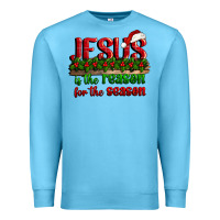 Ocean Blue jesus is the reason for the season Premium Sweatshirt - CowGirlArtShop